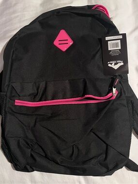 Black Backpack with Pink Trim